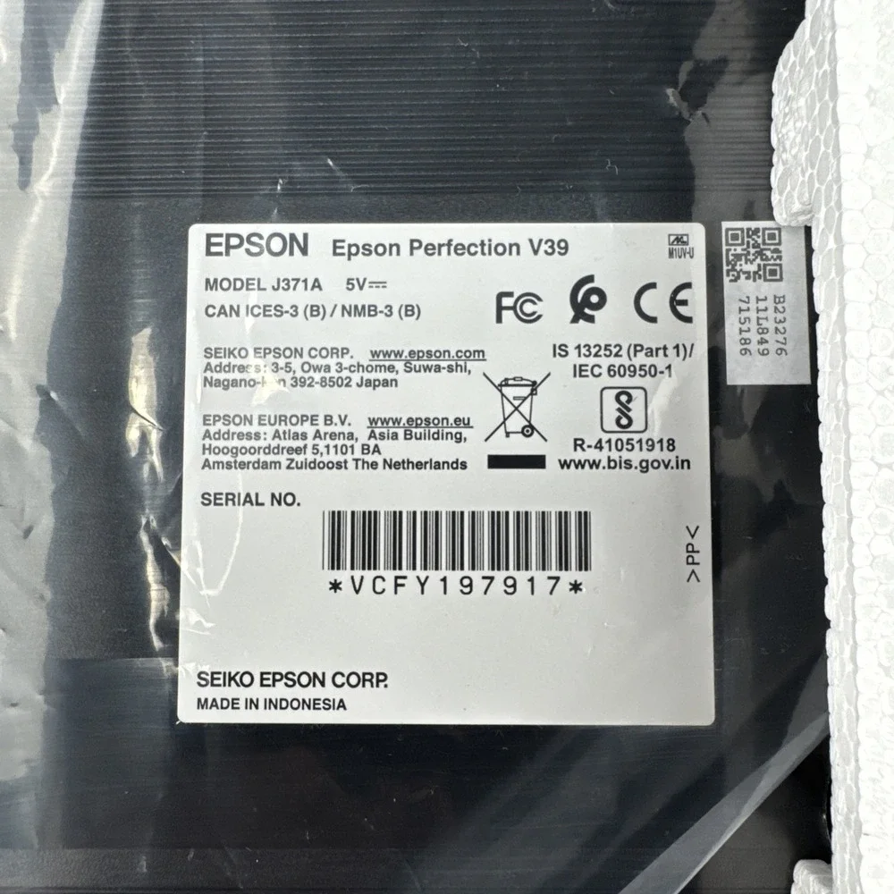 Epson Perfection V39 Flatbed Scanner 4800 x 4800 DPI USB READ